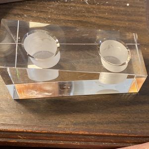 Oleg Cassini crystal 2 candlestick holder